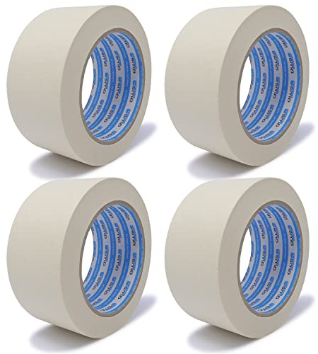 gws 4 Rollen Maler-Kreppband zum Abkleben, Abdecken, für präzises abkleben bei Malerarbeiten 50 mm x 50 m