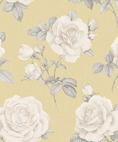 Belgravia Decor Rosa Yellow Wallpaper (9765)