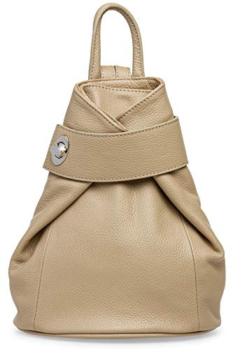 Caspar Kleiner Damen Leder Rucksack Eleganter City Backpack - CLASSIC LINE - Modell No.789 - Made in Italy