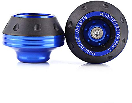 Gabel Rahmengleiter CNC Aluminium vorne Gabel Radrahmen Sliders Motorrad Sturzschutz Roller Moped (Blau)