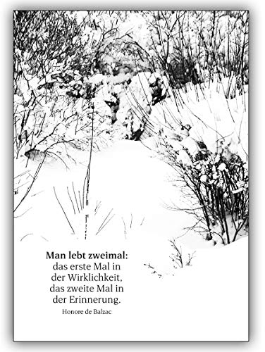 Kartenkaufrausch 10 Trauerkarten (10er Set): Gedankenvolle Trauer/Beileidskarte: Man lebt zweimal | Danksagung Premium-Trauerkarten-Set mit Umschlägen