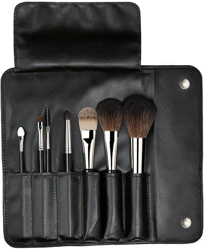 da Vinci, CLASSIC Pinselset, 7-teilig, mit Etui, Puder-, Rouge-, Foundationpinsel, Blender, Augenbrauenpinsel, ideal für unterwegs & als Geschenk, Handmade in Germany, Größe 0