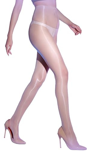 HTRUIYATY Strumpfhosen Damen 0 Denier Nahtlose ölig Feinstrumpfhose Mit Hoher Taille