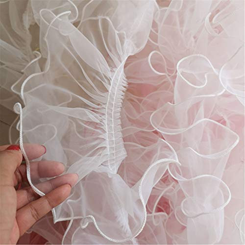 Organza-Spitzenborte, gefaltetes Band, Fransen und Rüschen, für Hochzeitsmädchen, Kleid, Puppendekoration, verkauft von 2 Meter (#2)