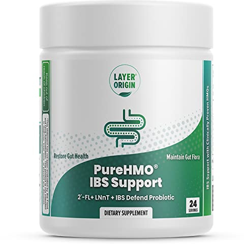 Layer Origin PureHMO IBS Support - Clinically Tested Super Prebiotic + Probiotic for IBS - Strengthen Gut Barriers and Restore Your Gut Functions
