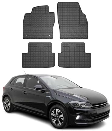 OMAC Fußmatten für VW Polo 2017-2026 Gummi 4tlg Schwarz | Automatten, Gummimatten, Allwetter, Antirutsch, fahrzeugspezifisches Produkt, wasserdicht