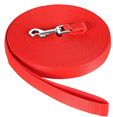 Luchai Schleppleine für Hunde, 30m/90ft Hundeleine für Recall Ausbildungsleine, Robuste Lange Seil Trainingsleine für Pet/Rot
