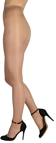 BANANANALU sidenglans, elastiska 20 den, dam, strumpbyxor, multifibra, Beige, XXL