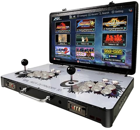 WYGAMING Arcade Plegable | 4 Jugadores | Más de 20000 Juegos | Pantalla LED 22 Pulgadas | Joysticks Sanwa