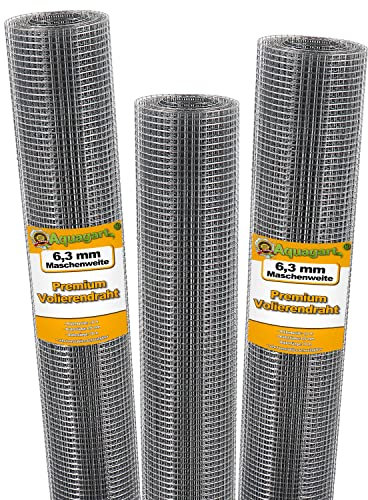 Aquagart® Rete metallica per arvicole, larghezza maglie 6,3 mm, rete metallica zincata, robusta griglia di saldatura (30 m)
