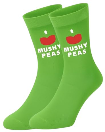 forsocksake 1 Pair I Love Mushy Peas Novelty Socks Fish & Chips Men's Size 6-11 Chippy Tea Father's Day Gift