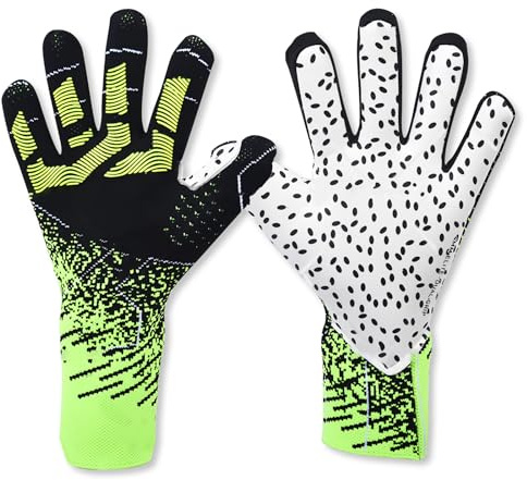 OLYSPM Guanti Portiere,Guanti da Portiere,Guanti da Calcio con Palmo in Lattice da 3 mm per un Controllo Superiore della Palla,Guanti Calcio Traspiranti e Flessibili per Professionisti e Principianti