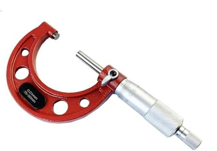 ZPFDSG Bügelmessschrauben Industriewerkzeuge 0-4 Zoll 100 mm; Präzisions-Außenmessschrauben mit Hartmetallspitzen, 4er-Set, Industriewerkzeuge (Color : 25-50mm)