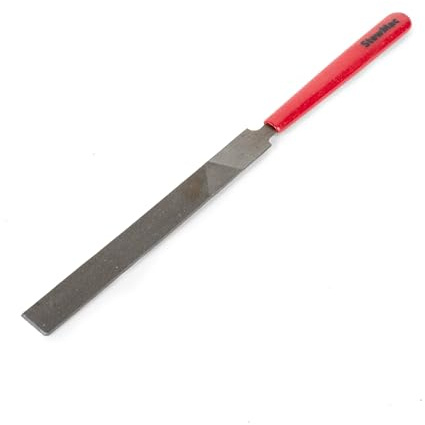 StewMac Mehrzweck-Taschenfeile für Griffbrett, Sattel und Bünde | Edelstahlkörper mit rutschfestem Griff und mehreren Schneidflächen; kompakt genug für Werkzeugtasche oder Etui.