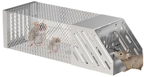 trampas para Ratas, Trampa para Ratones de circulación Continua Trampa for Ratones de Malla de Hierro, Dispositivo doméstico for Interiores y Exteriores, Jaula for Ratones de Metal