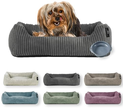 Rohrschneider Hundebett, kleine Hunde, Hundekissen (Grau, 55 x 42 cm)