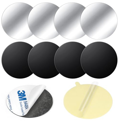 Wukong 8 placas de metal de 40 mm, autoadhesivas, para imanes de coche, soporte para teléfono móvil, placa de metal autoadhesiva, compatible con imanes, soporte para teléfono móvil para accesorios