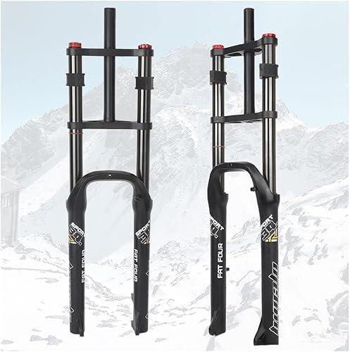JvFbjLF 26 Zoll Fahrrad Federgabel 4.0 Fat Bike Gabel gerade DH/XC MTB Luftgabel Federweg 140 mm(Black 26'')