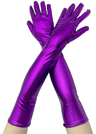Anevous 1 Paar Lange Lackleder Handschuhe Damen,Elegante Abendhandschuhe Damen, Fingerhandschuhe 1920er Jahre, Opernhandschuhe für Hochzeit Braut Festival Halloween Cosplay Kostüm