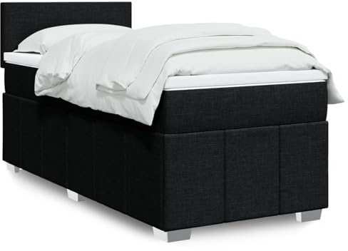 qohoio Boxspringbett mit Matratze Betten Mit Matratze Schlafzimmer Bett Boxspringbett Mit Matratze Schwarz 80x200 cm Stoff - 3289190