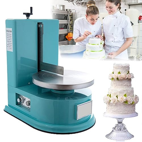 Automatic Cake Icing Machine for 4-12 Inch Cakes - Perfect Birthday Baking Tool for Smoother Cream Spreading, Filling & Edging - for Bakeries and Home Use,Blue