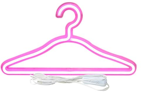 Percha LED – Percha de ropa luminosa de neón con alimentación USB, colgador decorativo para guardarropa | Soporte luminoso para camisas y bufandas, decoración única de pieza de neón soporte para
