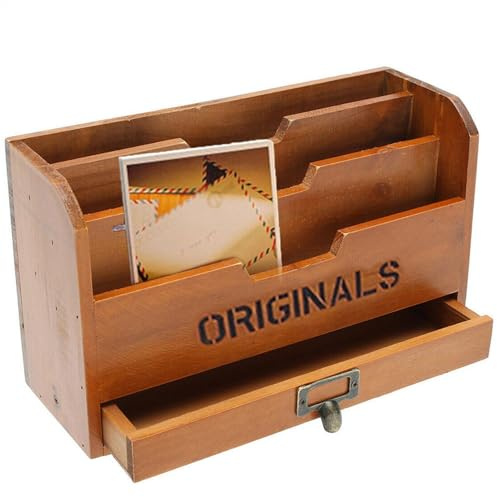 Aktenhalter zur Wandmontage, Büro-Papiersortierer, Schreibtisch-Aufbewahrung, mehrstufiger Aktenhalter, Post-Organizer, Schreibtisch-Papierablage, Holzbüros, Dokumente, Briefablage