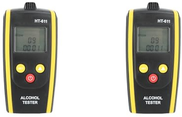2 PCs HT 611 Atemalkoholtester Alkoholtester Tragbarer Atemalkoholtester Hochauflösend Digitaler LCD DisplayNon Alkohol Alkoholezer