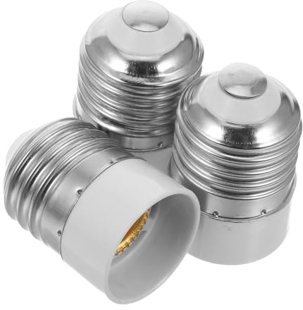 Adattatore Portalampada E27 a E14 in Rame 3 Pezzi Convertitore | Montaggio Rapido, Resistente alle Alte Temperature, Uso in Uffici e Spazi Commerciali, Formato Compatto