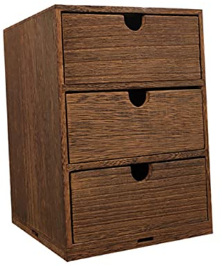 OUNONA Aufbewahrungsbox und Glatter Oberfläche Großer Kapazität Holz mit Drei Schichten im Vintage Stil für Wohnzimmer und Garten