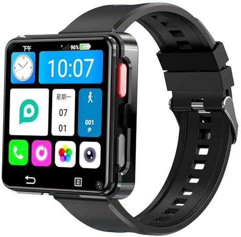 4G Smartklocka, 4G LTE GPS Fullt Nätverk Android 11.0 Fristående Smartklocka, 32 GB 2,64 Tums HD Storskärm 500W Dubbelkamera, SIM-kort, 1200 MAh Batteri För Herrar