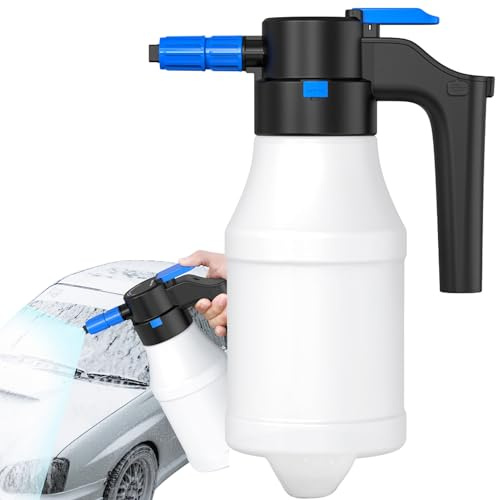 Spruzzatore a schiuma per lavaggio auto, spruzzatore a pompa per schiuma – Attacco ugello elettrico, bottiglia d'acqua da 1,5 l, erogatore di cannone ad alta pressione senza fili per il lavaggio