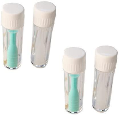 Veemoon 4pièces Outil Insertion Et Retrait Lentilles De Contact Silicone Ventouse Antidérapante Pour Lentilles Dures Et Rgp Package Hygiénique Voyage Et Usage Quotidien Vertes Blanches