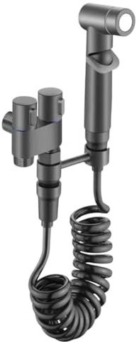 Handheld Bidet Sprayer Set with Adjustable Water Pressure and Dual Outlets for Ultimate Cleaning Solutions (Gray)