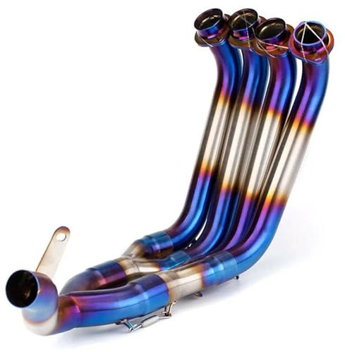 Scarico Moto Sistema di Scarico Completo per Moto Silenziatore Anteriore per Y&amaha R6 2006-2016(B)