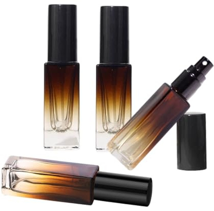 Vaporisateur Parfum,4 Pièces,Spray Vide,Bouteille Vaporisateur de Parfum 5ml,Atomiseur de Parfum Rechargeable,Echantillon Spray, pour Date, Travail, Vacances, Cadeaux(brun Dégradé)