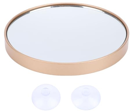 NOENNULL 30x Magnifying Mirror with Suction Cups, 3.5 inches Magnified Makeup Mirror for Home Travel (Champagne Gold)