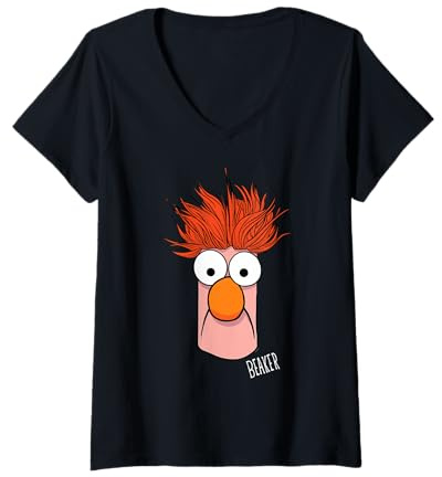 Women's Disney The Muppets Beaker Muppet Labs Big Face V-Neck T-Shirt