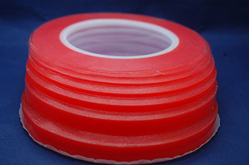 Ultra Starkes Rot Transparent Doppelseitiges Klebeband für Handy, DIY, Kunst, Elektronik, Handwerk, 1mm -12mm Variation (3mm)