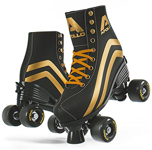 Apollo Disco Roller, Classic Roller | Rollschuhe für Kinder und Erwachsene | größenverstellbare Quad-Skates, 3 Größen, verstellbar von 31 bis 42 | Rollschuhe Damen in schicken Designs