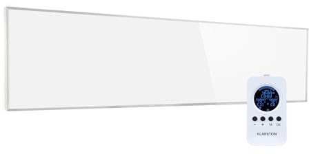 Klarstein Air Infrarotheizung, Infrarot Heizung mit Fernbedienung, Erkennung Offener Fenster, Infrarotheizung mit Thermostat, Sparsame Heizung zur Wandmontage, CO2-Freie Elektroheizung 360 Watt