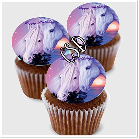 CSD Muffinaufleger Pferde M6, aus Premium Esspapier, Geburtstag, Oblaten Aufleger