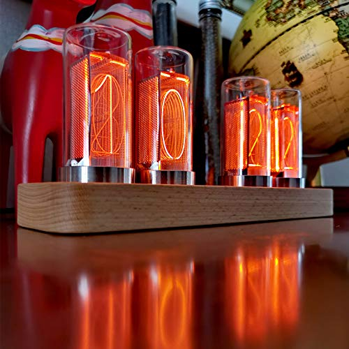 TWSOUL LED Nixie Uhr,Digital Tube Clock,Nixie Tube Uhr Mehrere,Kalender, DIY Customized Photo Display,20 Modus, USB TypC für Liebhaber, Freund, Weihnachten, Geburtstag (C)