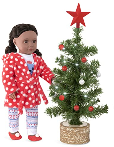 Our Generation – 18-Inch Doll Accessories – Christmas Tree with Lights & Ornaments, Colour, Festive Holiday Decoration – Pretend Play 3+ Years