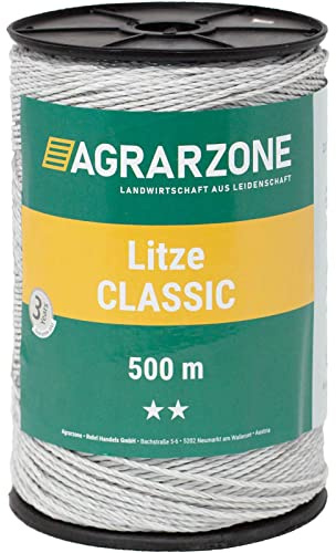 Agrarzone Weidezaunlitze Classic 500m weiß Elektrozaun Weidezaun Pferde