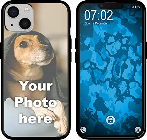 PhoneNatic personalisierte Handyhülle für iPhone 13 Custom Case Schwarz zum selbst gestalten mit eigenem Foto Bild Text individuell