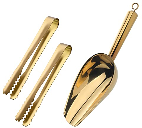 8 oz Eisschaufel, Buyer Star Eisschaufel aus Edelstahl für Eismaschine, Schaufel für Süßigkeitsmehl, Küche, Bar, Party, Haustier, Tier, Hundefutter, Schaufel, Strandschaufel, Gold