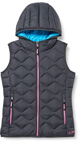 CMP - Kid G Vest Fix Hood, Girl, Titanio, 176