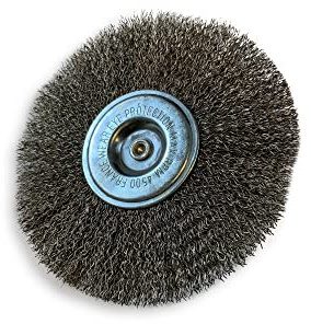 Lot de 10 brosses rotatives circulaires métalliques sur tige Ø 125 mm | Fil inox Ø dur 0,30 mm | Epaisseur 8 mm | 1 rang | Pour perceuse ou visseuse à mandrin | Kibros 26125IT8x10