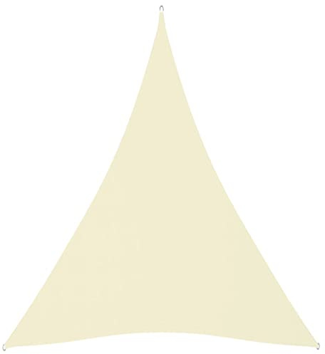 HOMIUSE Sonnensegel 5x7x7 m Segeltuch Sonnensegel Wasserdicht Strand Balkon Regenschutz Seilspannmarkise Dreieck Sonnenschutz Balkon Creme